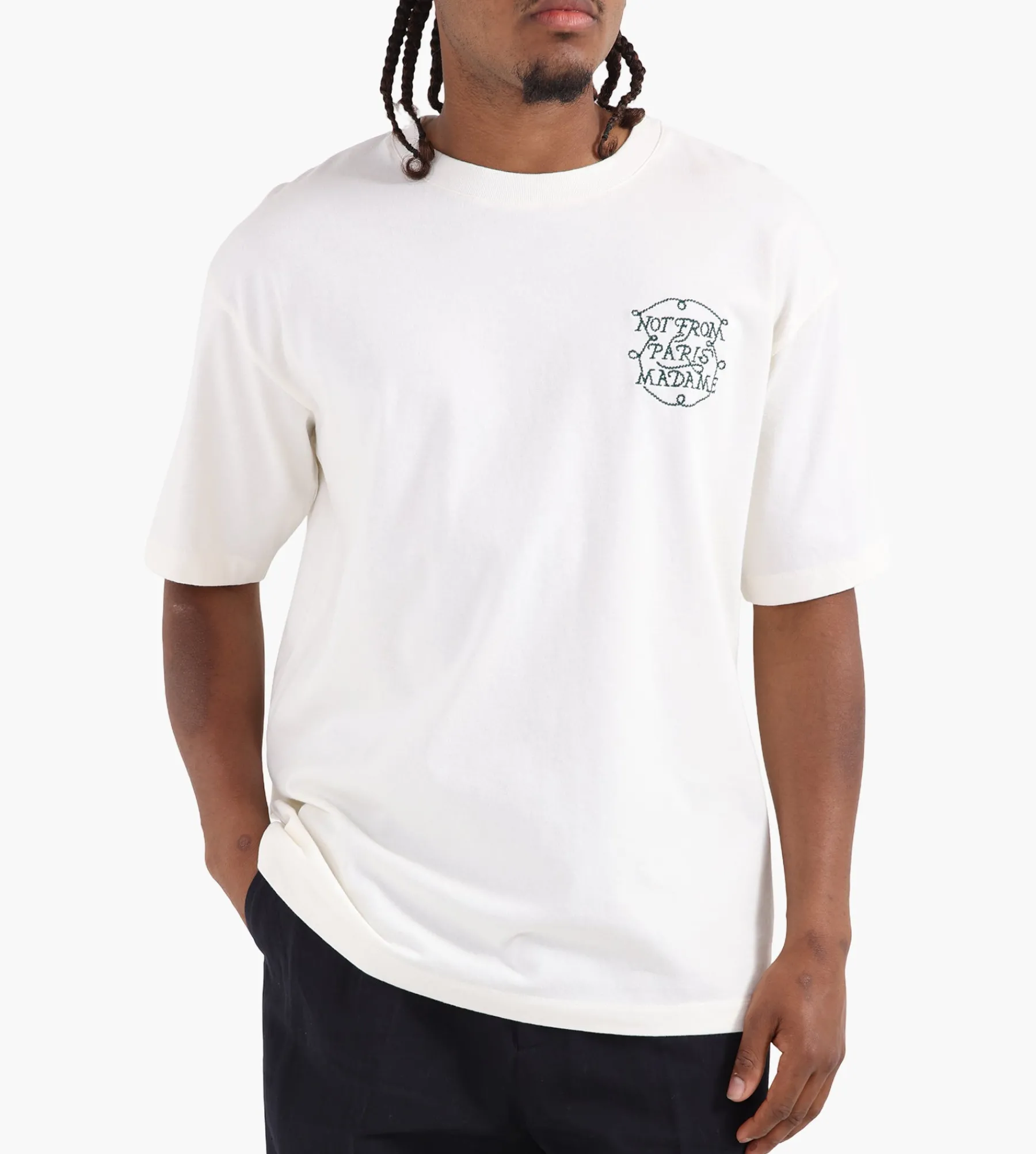 Drôle de Monsieur Le T-shirt Slogan Tresses Off White