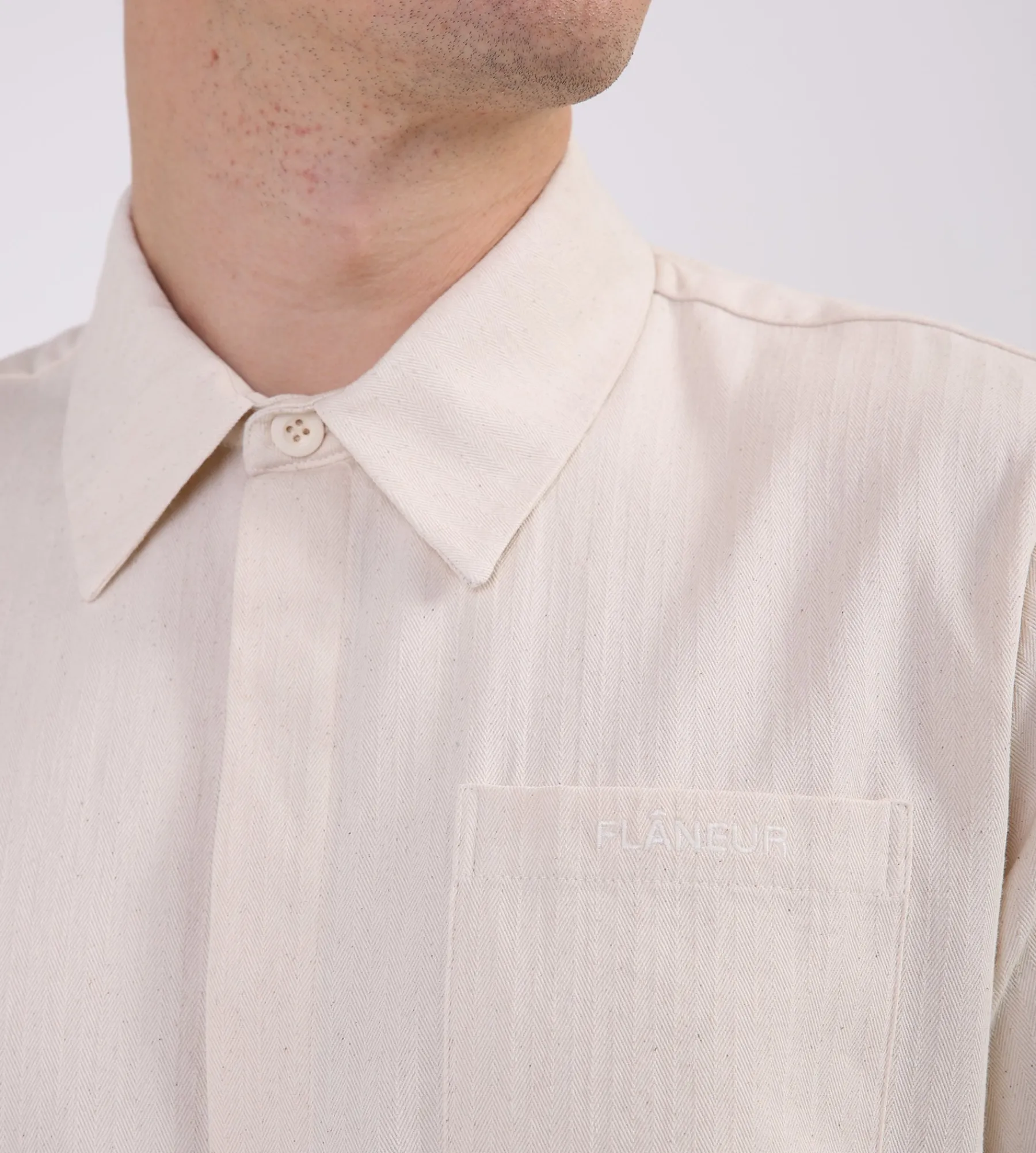 Flâneur Embroidered Turtle Shirt Ecru