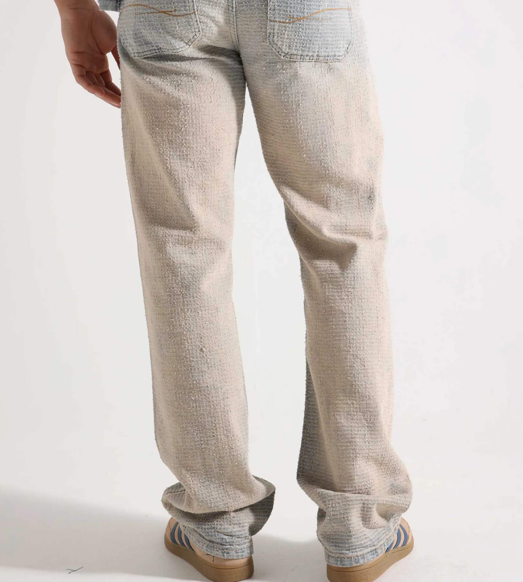 Flâneur Faded Tweed Denim Jeans Light Blue