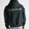 Flâneur Washed Hoodie Black