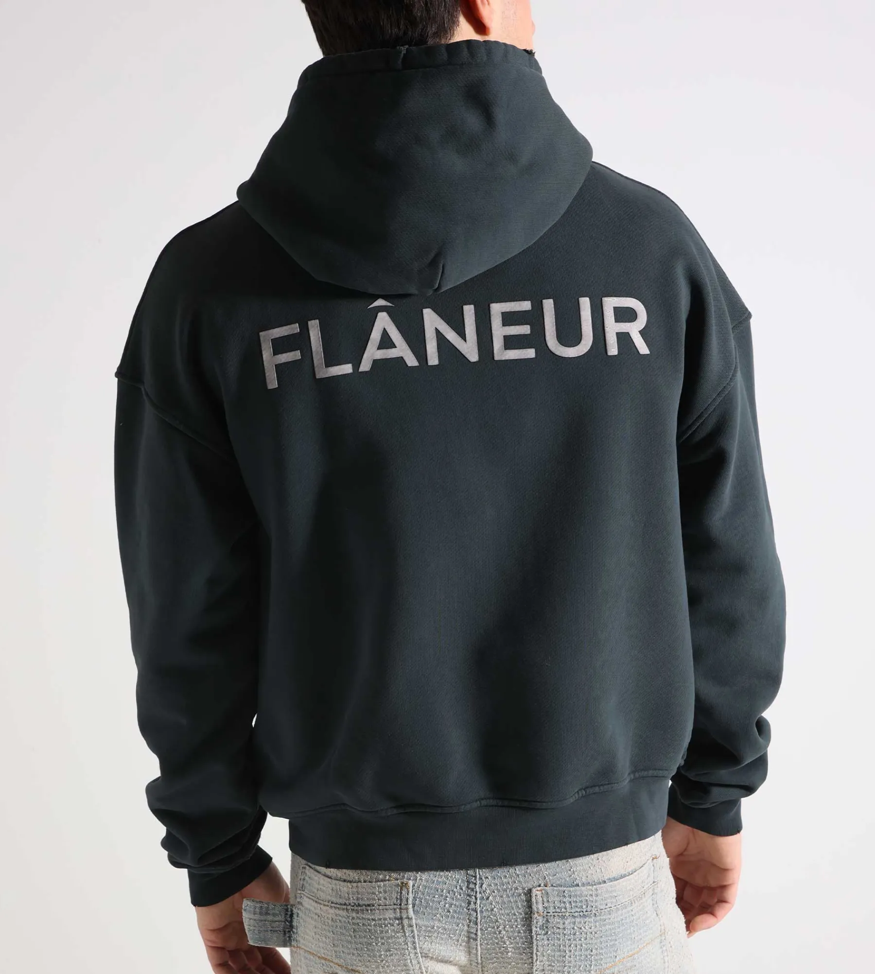 Flâneur Washed Hoodie Black