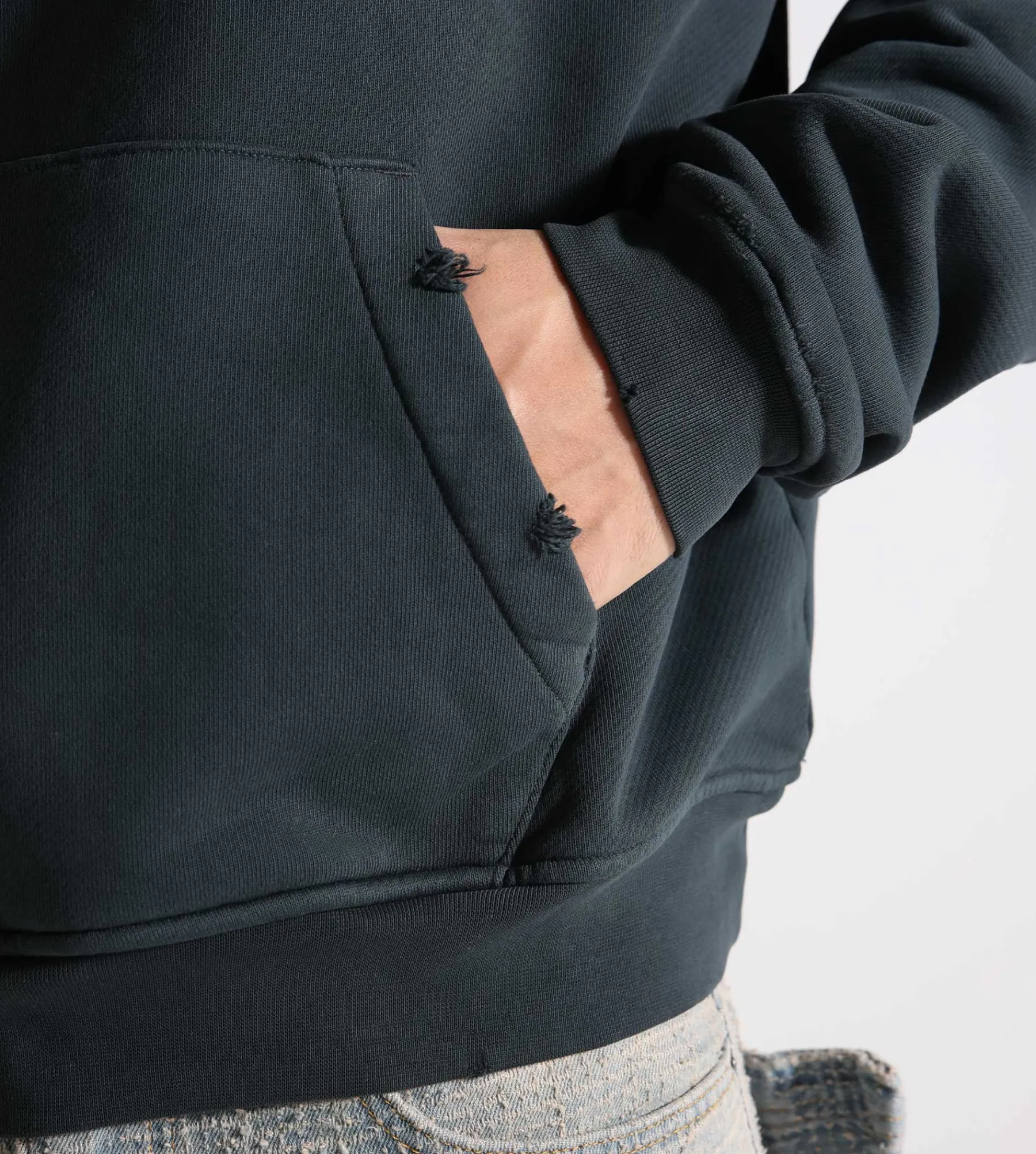 Flâneur Washed Hoodie Black