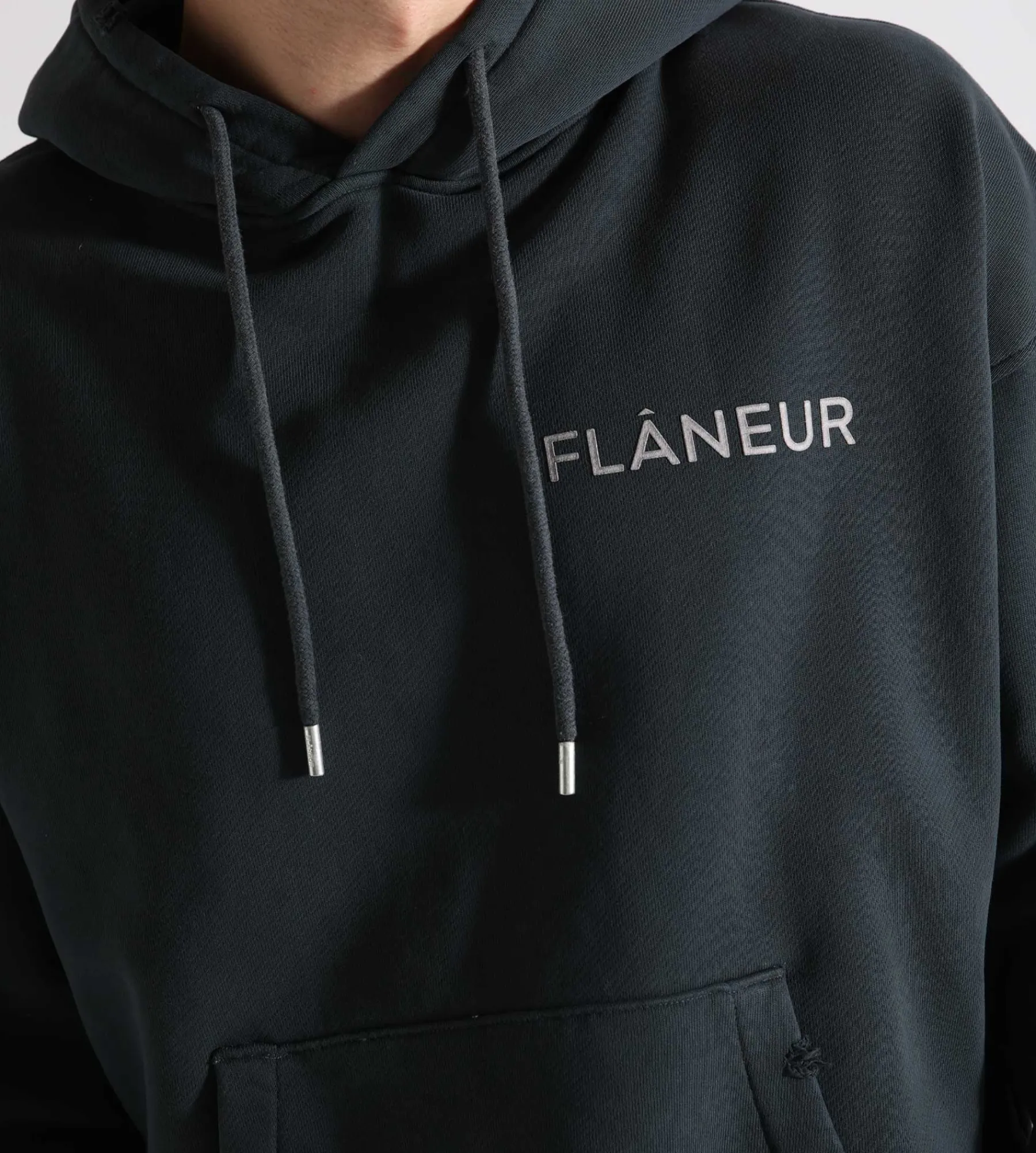 Flâneur Washed Hoodie Black
