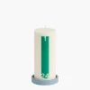 HAY Calendar Candle & Holder Bold Off White and Green