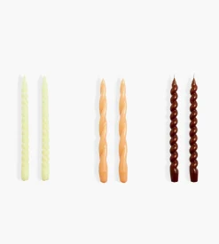 HAY Candle Long Mix Set Of 6 Citrus Dark Peach Brown