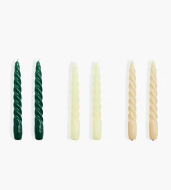 HAY Candle Twist Set Of 6 Green Citrus Beige