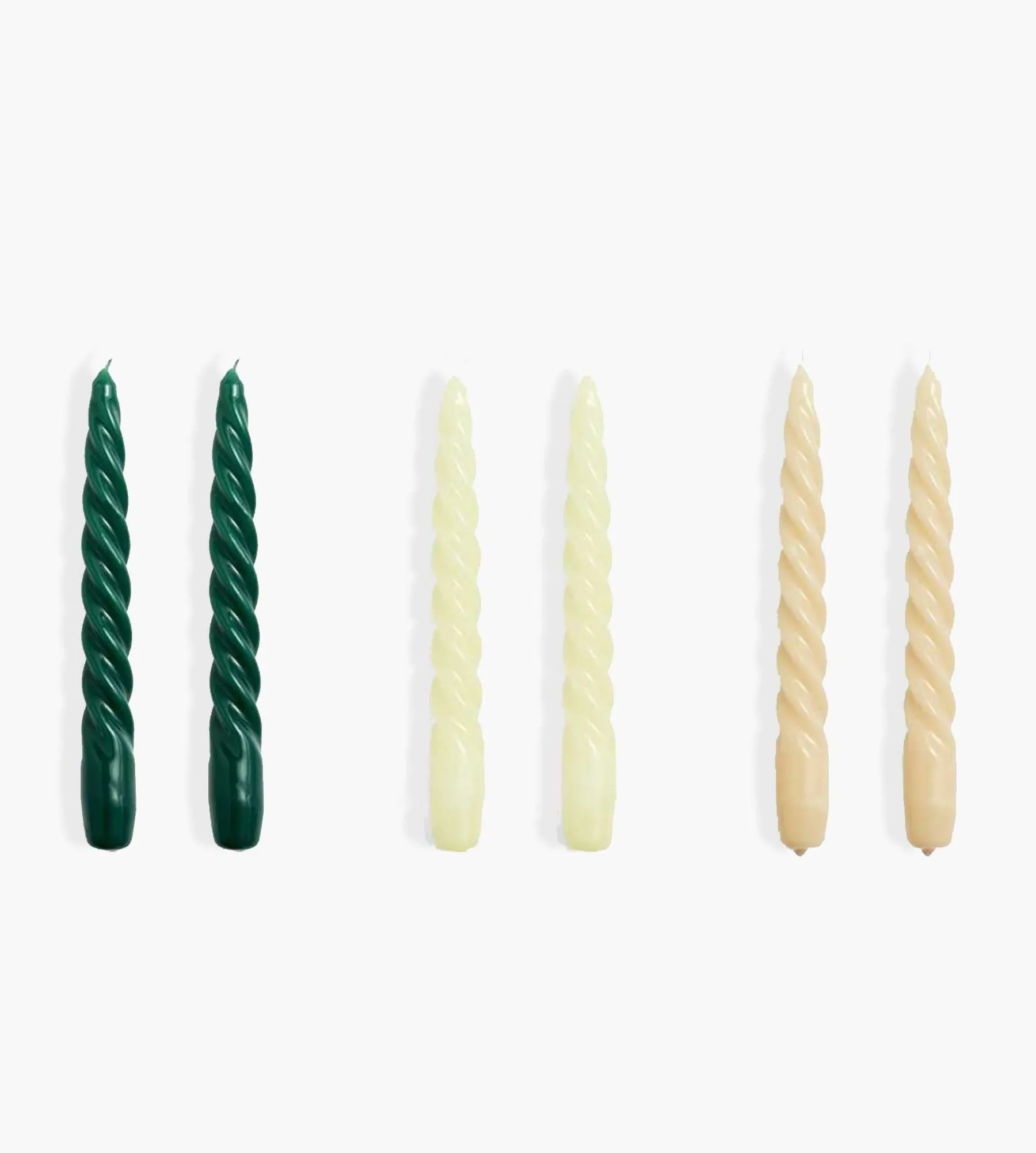 HAY Candle Twist Set Of 6 Green Citrus Beige