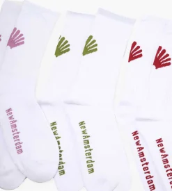 New Amsterdam Surf Association Logo Socks 3 Packs White Base