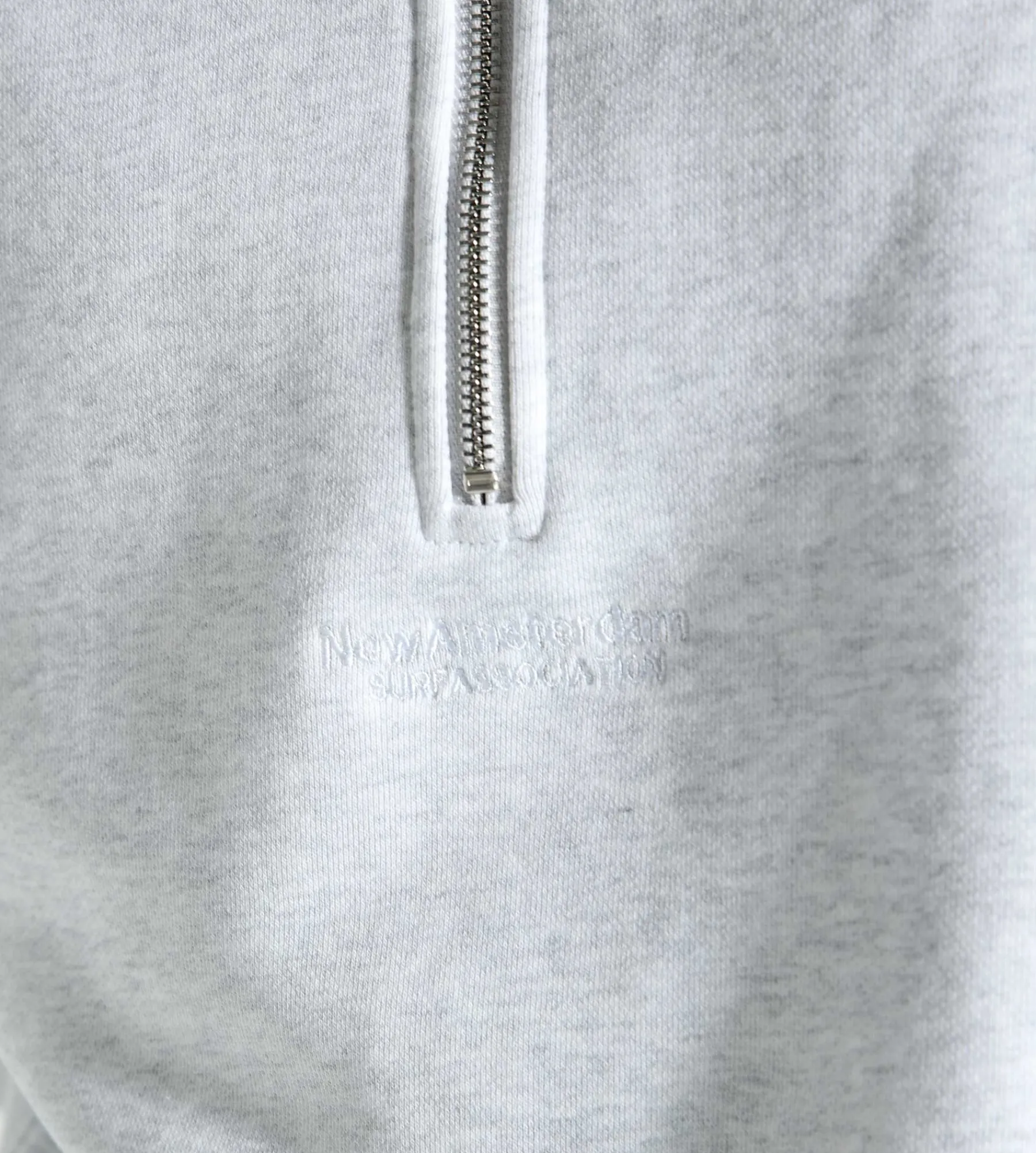 New Amsterdam Surf Association Logo Half Zip Grey Melange
