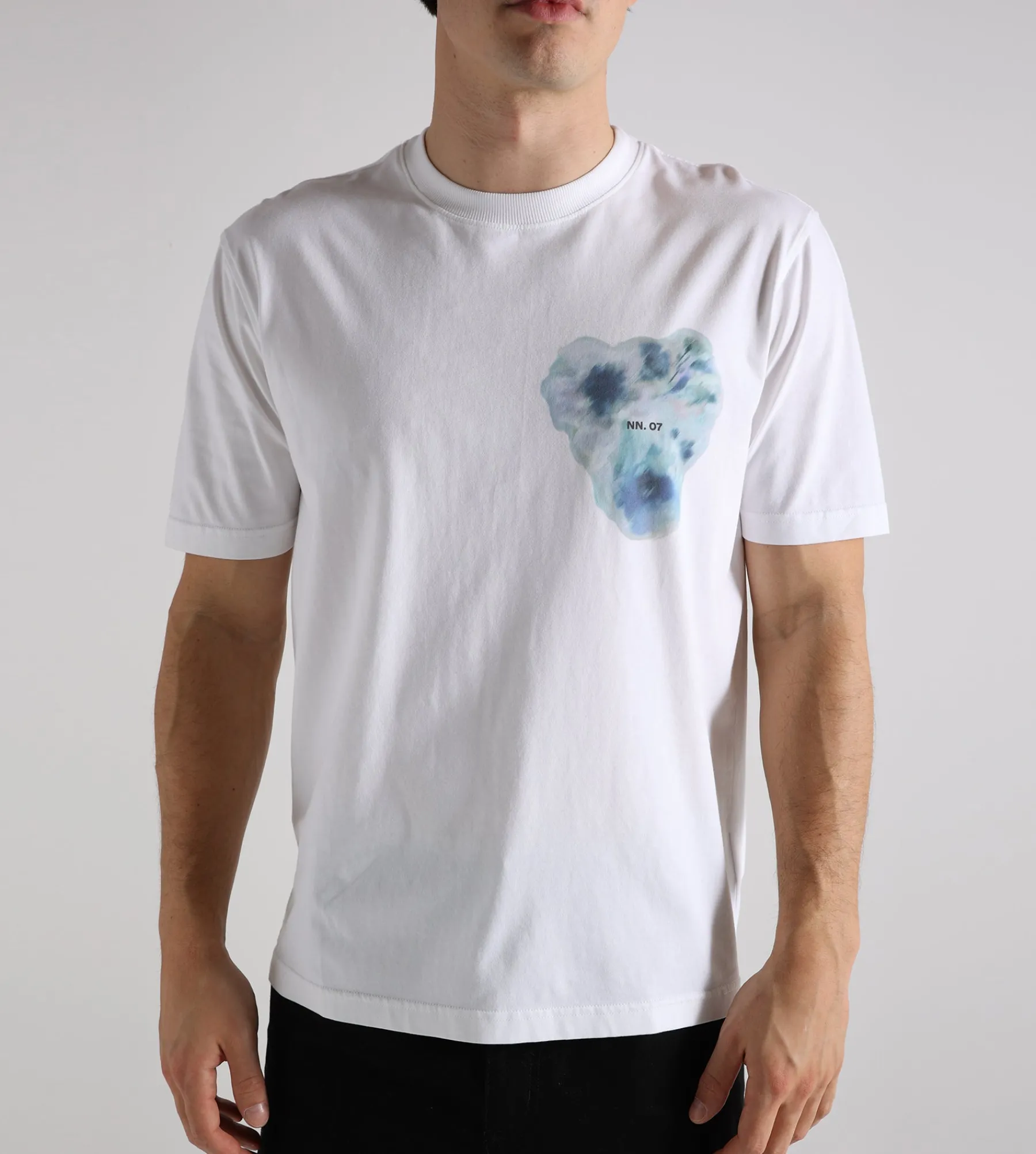 NN.07 Adam Print Tee 3209 Blue Print