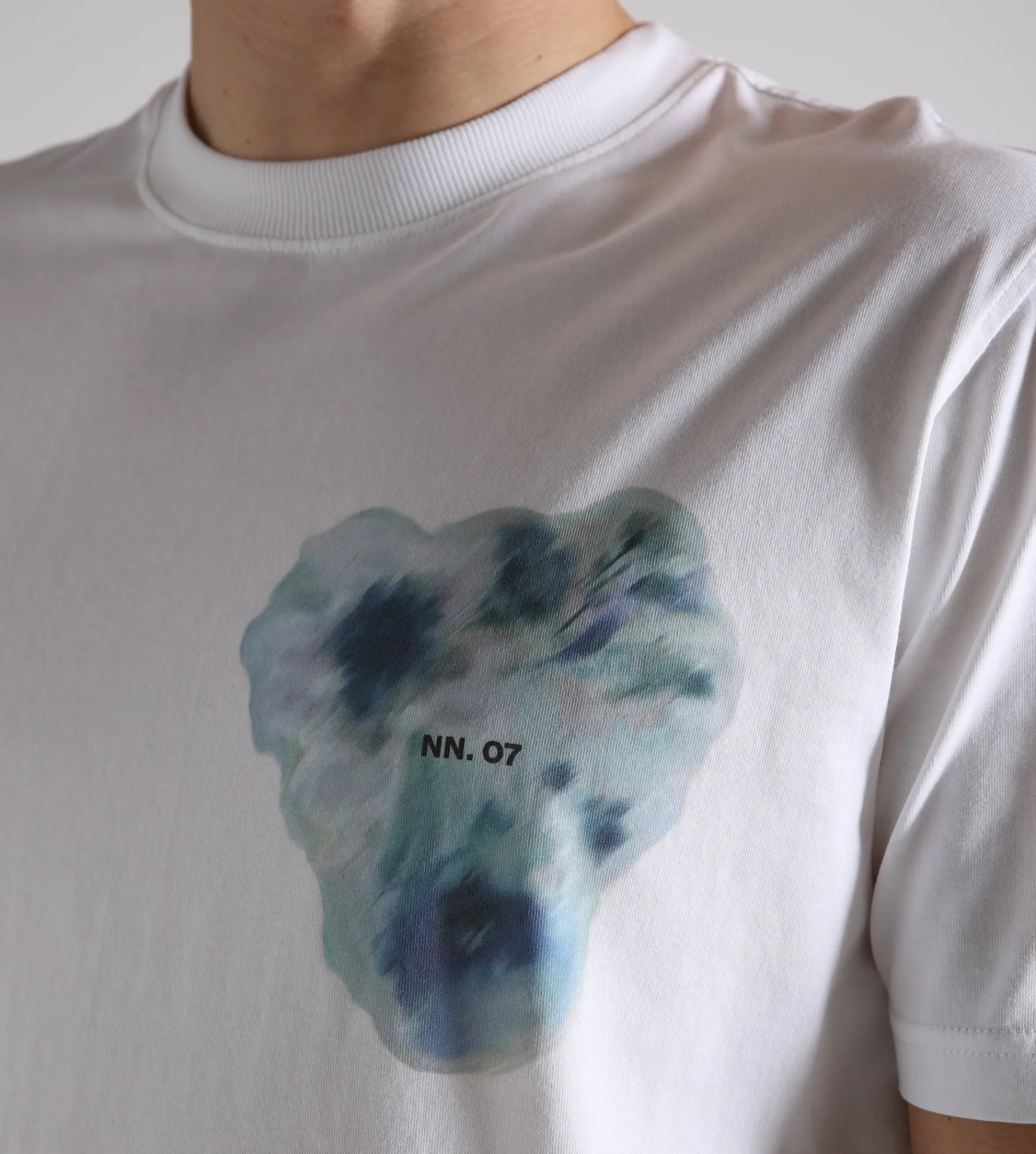 NN.07 Adam Print Tee 3209 Blue Print
