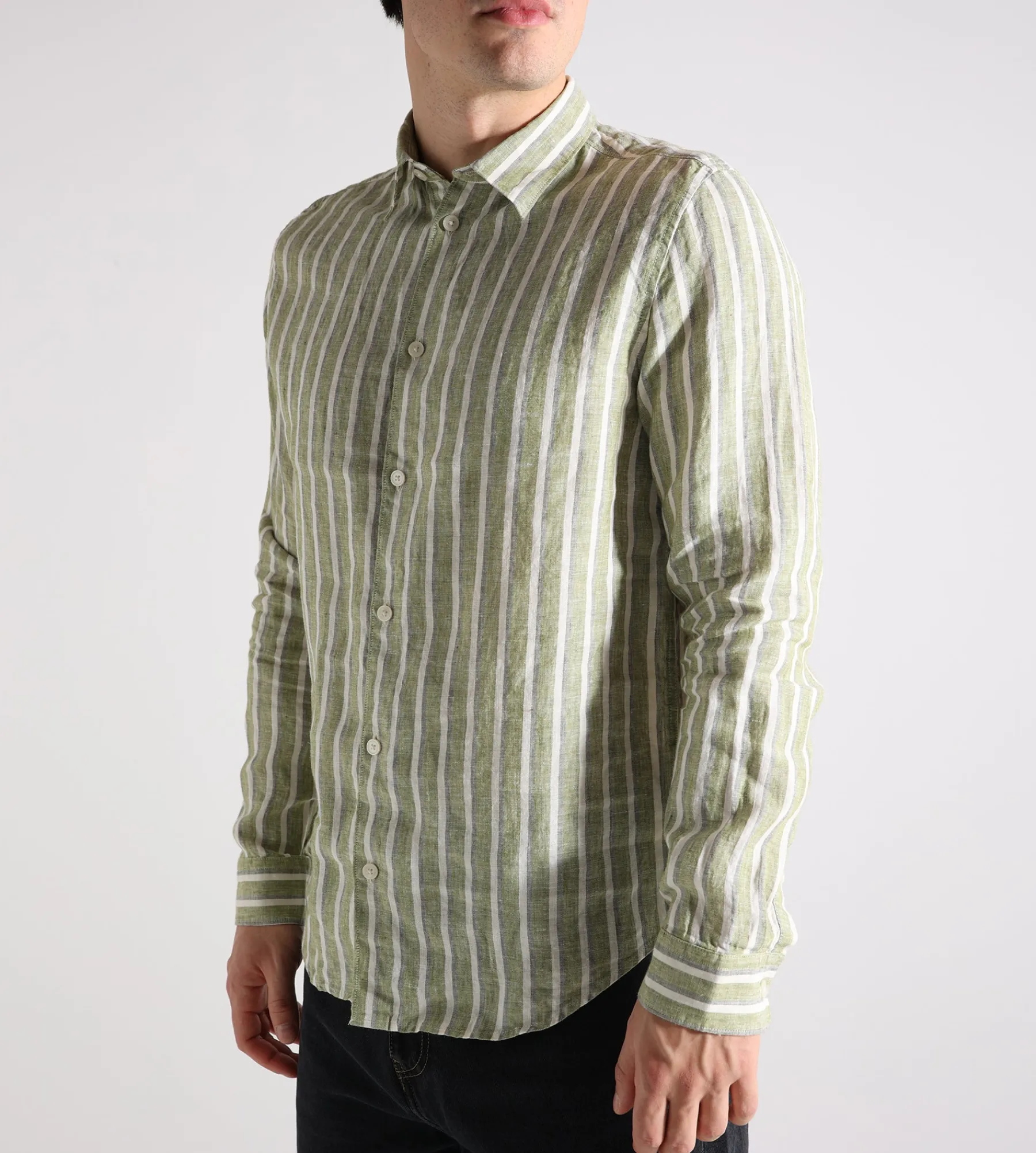 NN.07 Enzo Shirt 5728 Green Stripe
