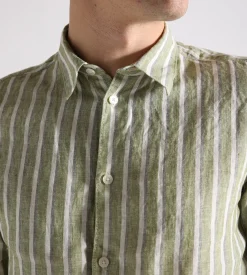NN.07 Enzo Shirt 5728 Green Stripe