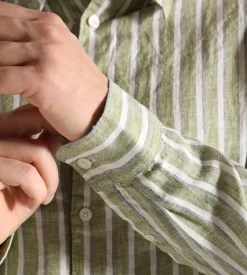 NN.07 Enzo Shirt 5728 Green Stripe