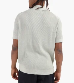 NN.07 Hansie Short Sleeve Zip Knit 6600 Sage Green