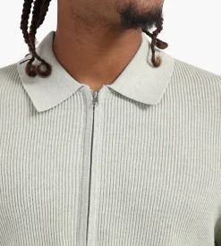 NN.07 Hansie Short Sleeve Zip Knit 6600 Sage Green