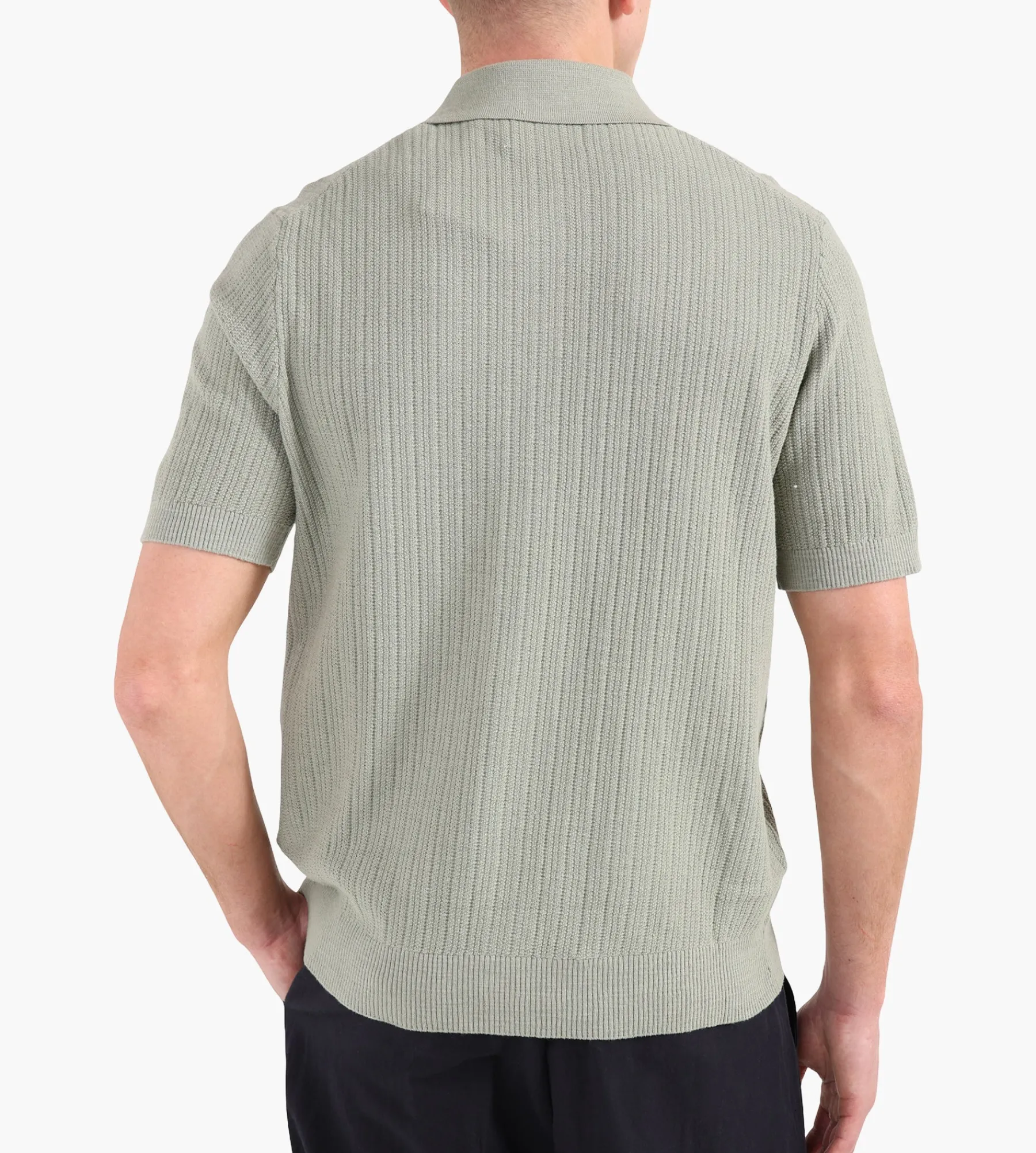NN.07 Nolan Polo Cardigan 6695 Sage Green