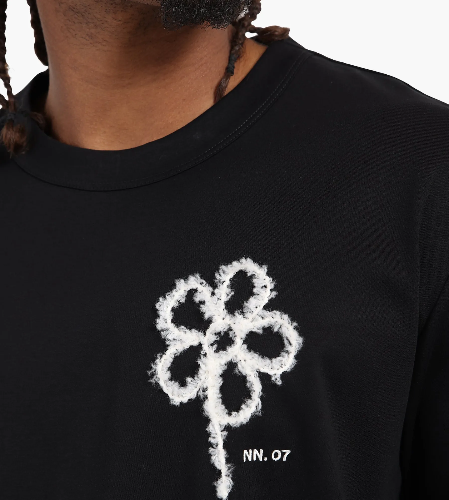 NN.07 Pedro EMB Tee 3525 Black