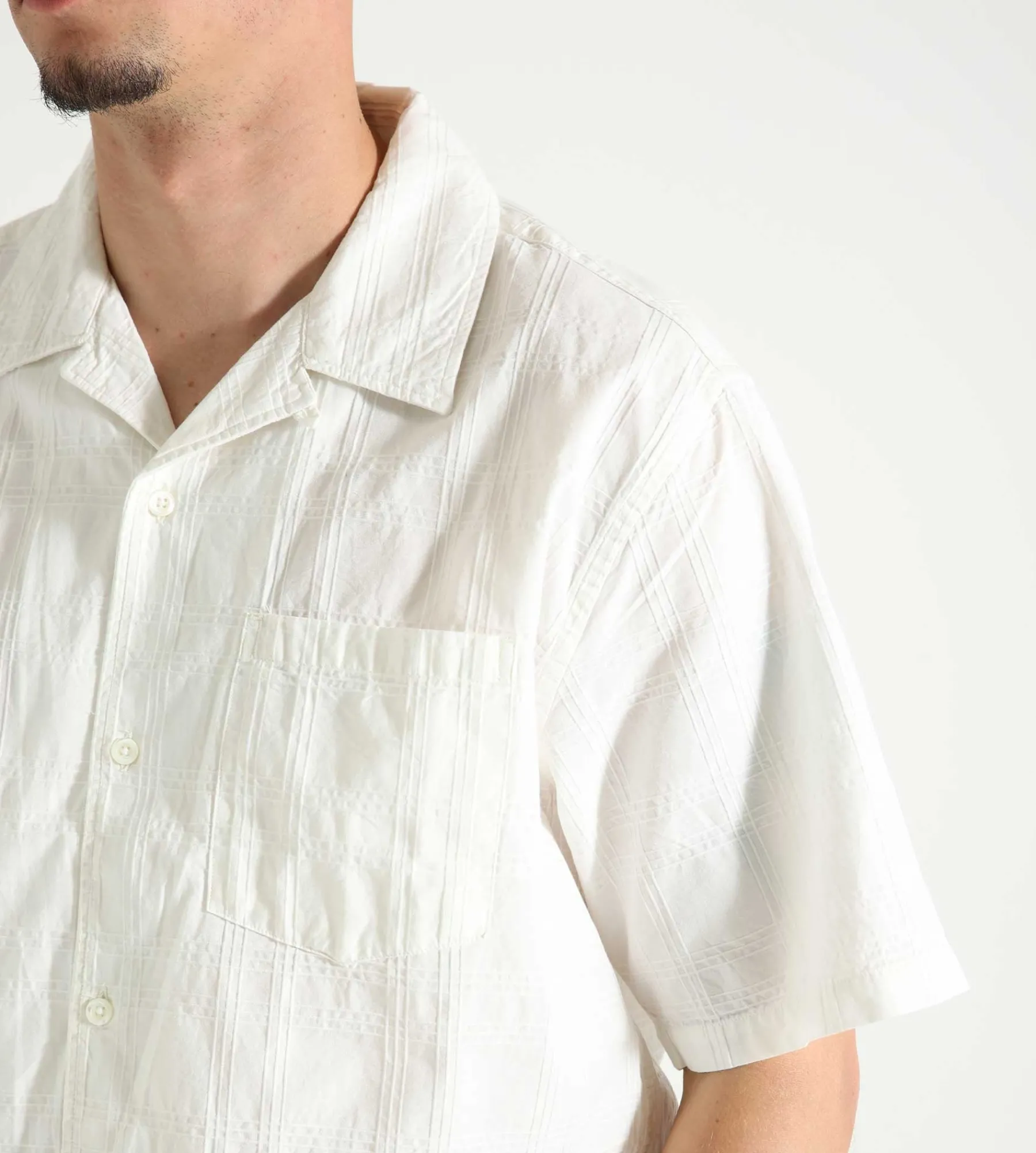 Norse Projects Carsten Relaxed Dobby Check Shirt GOTS Ecru