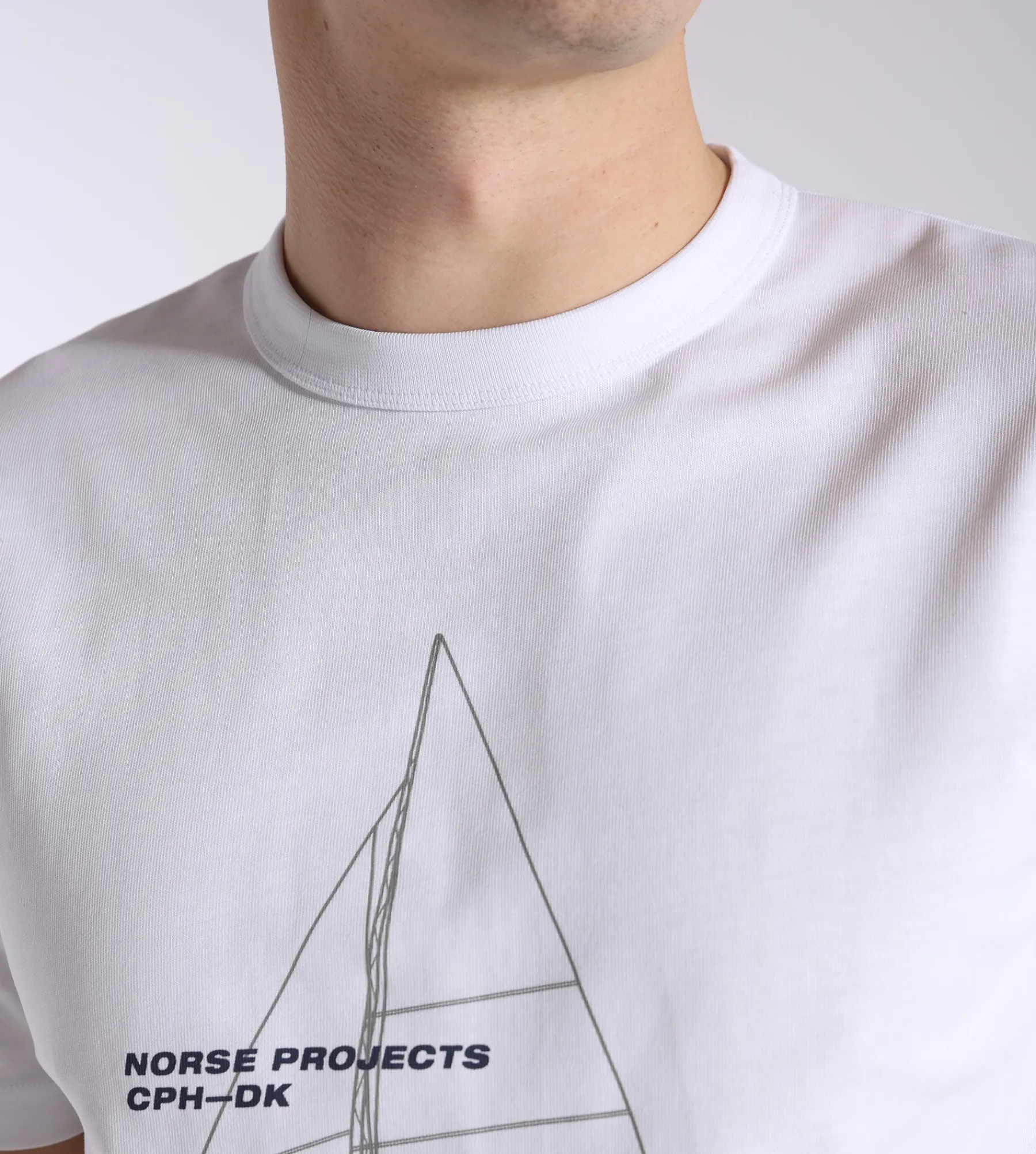 Norse Projects Holger Organic Boat Print T-Shirt White