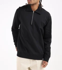 Norse Projects Ketel Relaxed Organic Half Zip Black