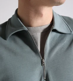 Norse Projects Ketel Relaxed Organic Half Zip Greyish Blue