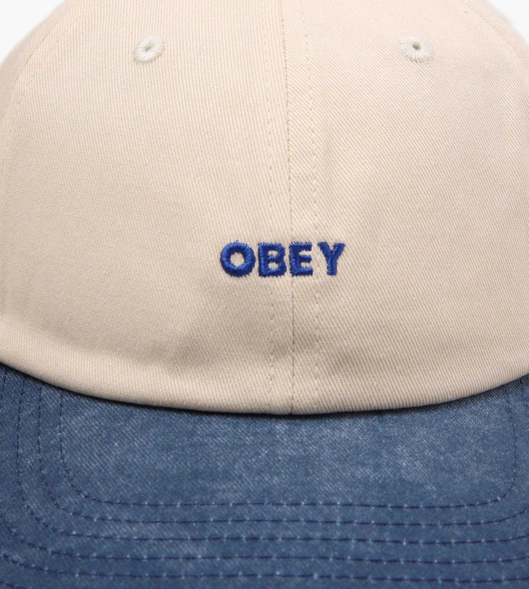 Obey 2 Tone Bold 6 Panel Strapback Unbleached Multi