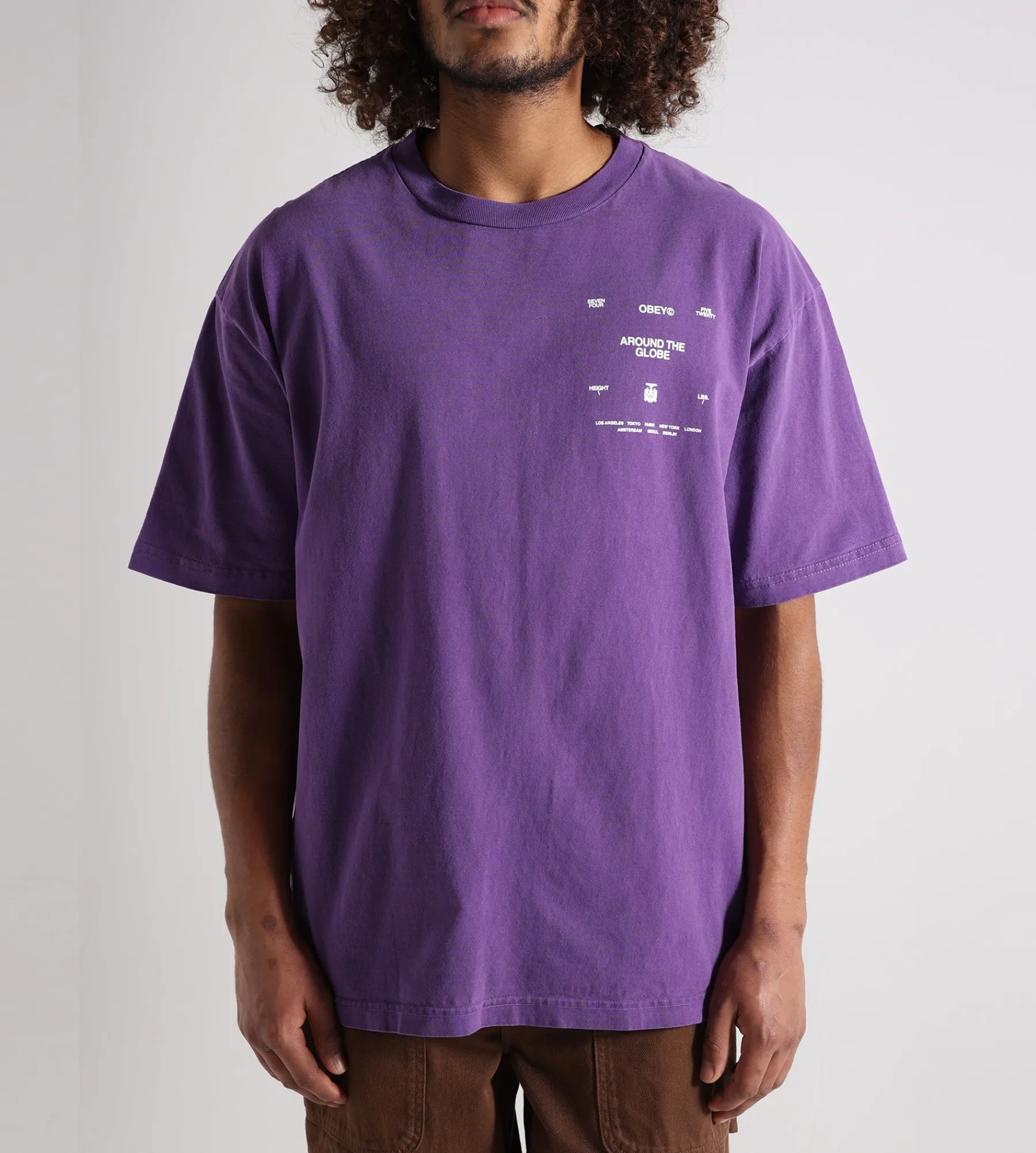 Obey Around The Globe Tee Pigment Imperial Purple