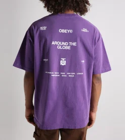 Obey Around The Globe Tee Pigment Imperial Purple