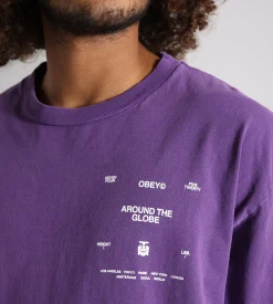 Obey Around The Globe Tee Pigment Imperial Purple