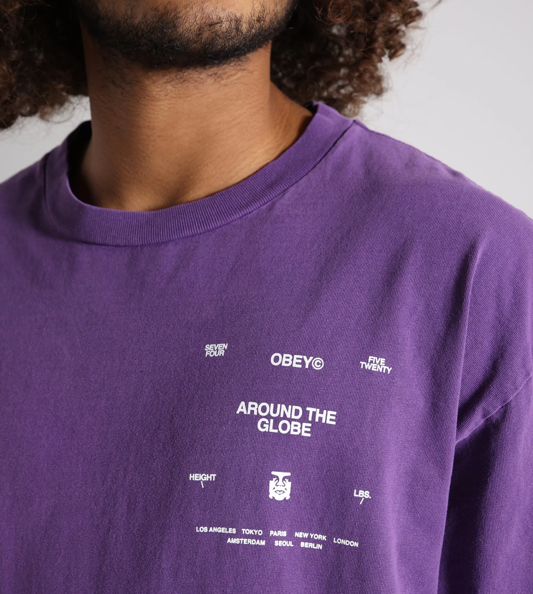 Obey Around The Globe Tee Pigment Imperial Purple