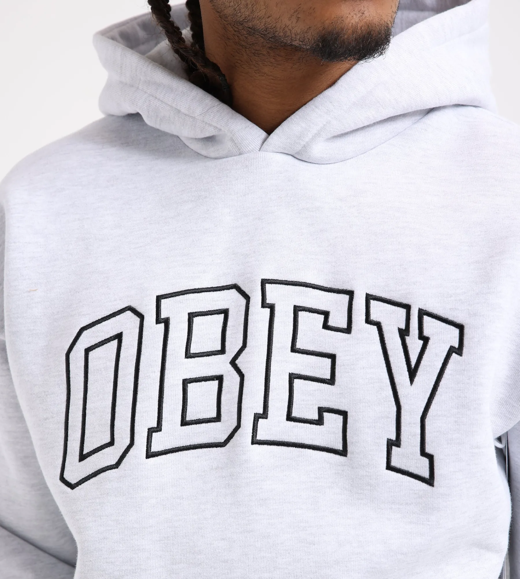 Obey Collegiate Extra Heavy Hoodie II Ash Grey