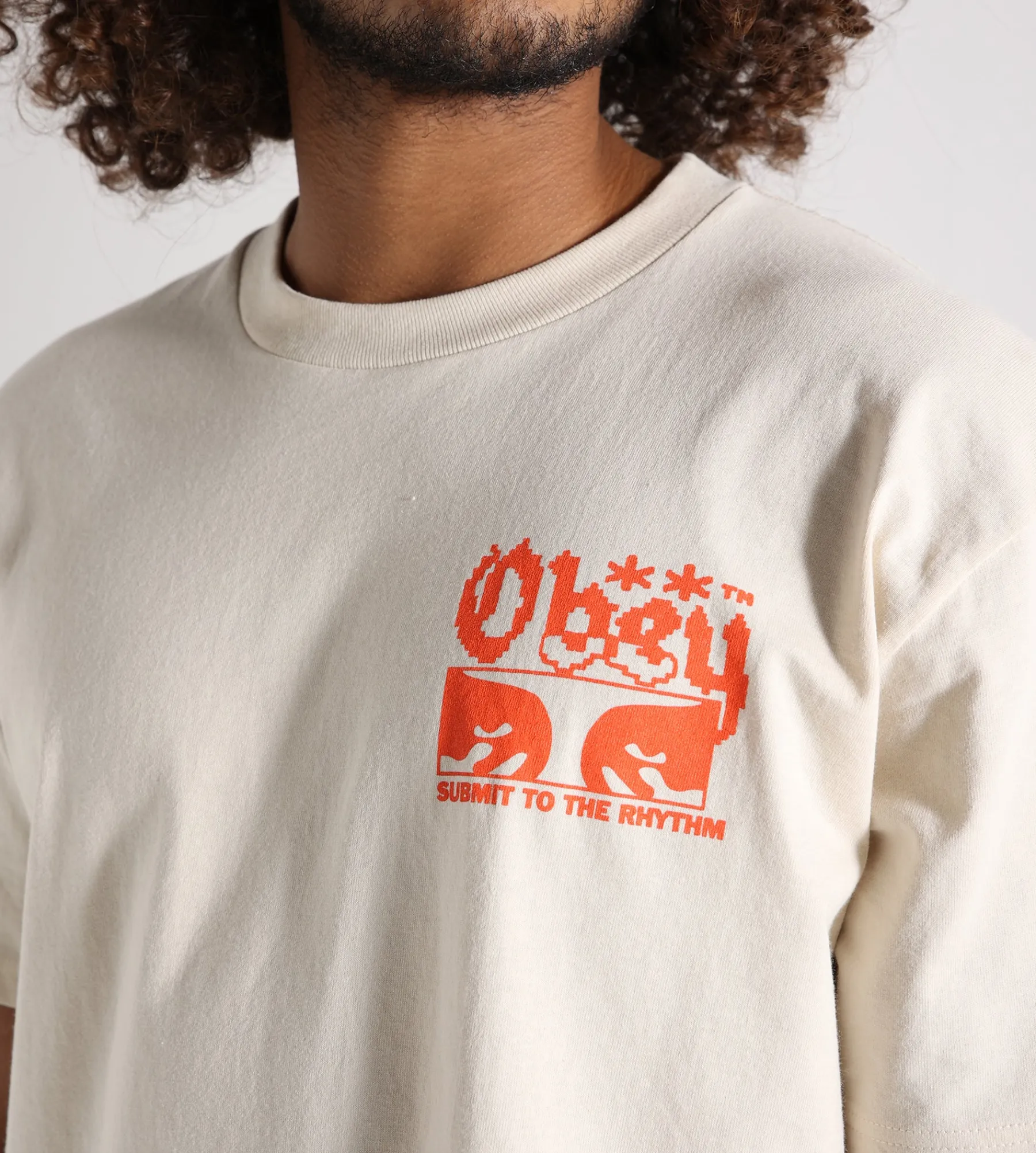 Obey Submit To The Rhythm Tee Cream