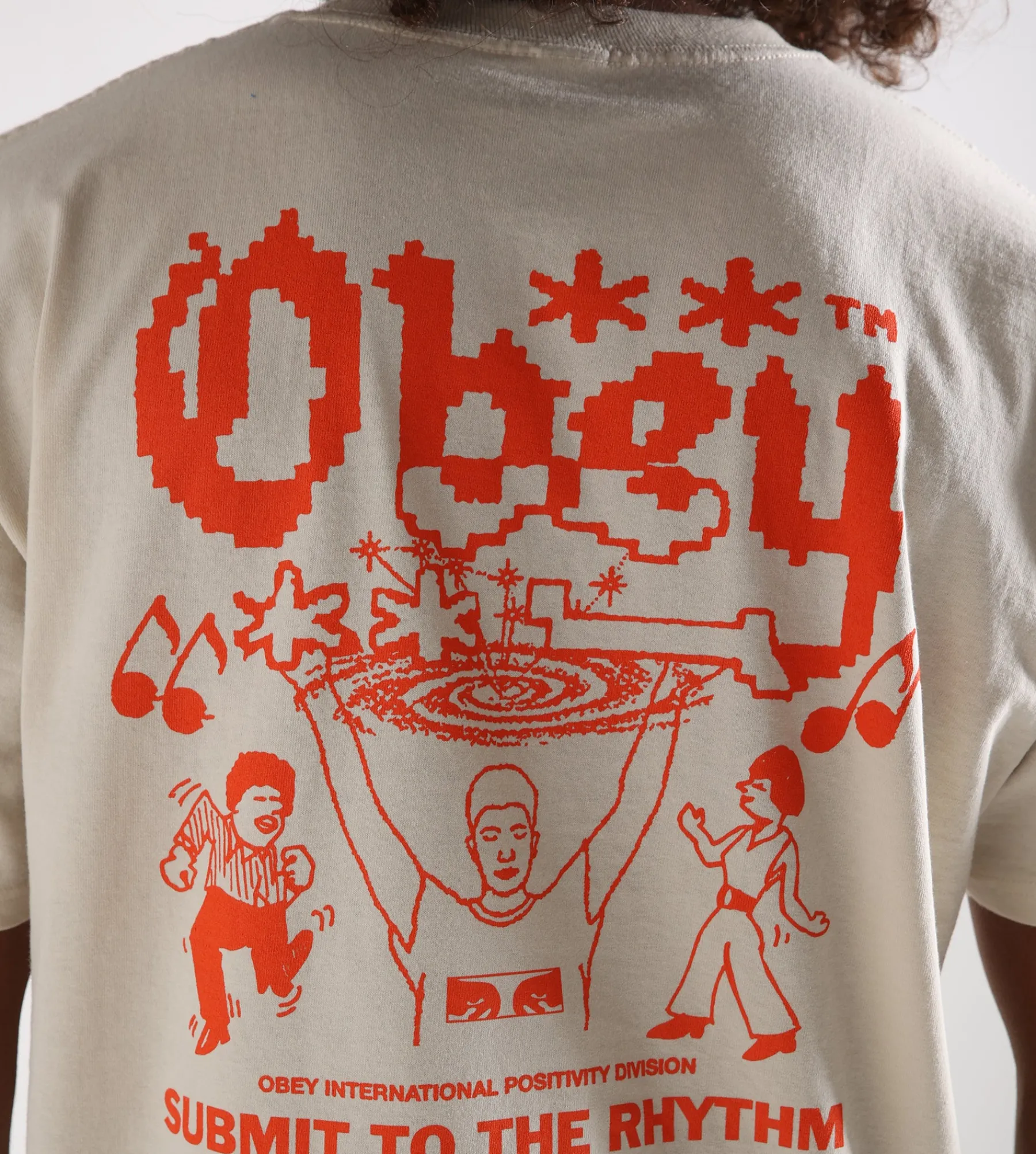 Obey Submit To The Rhythm Tee Cream