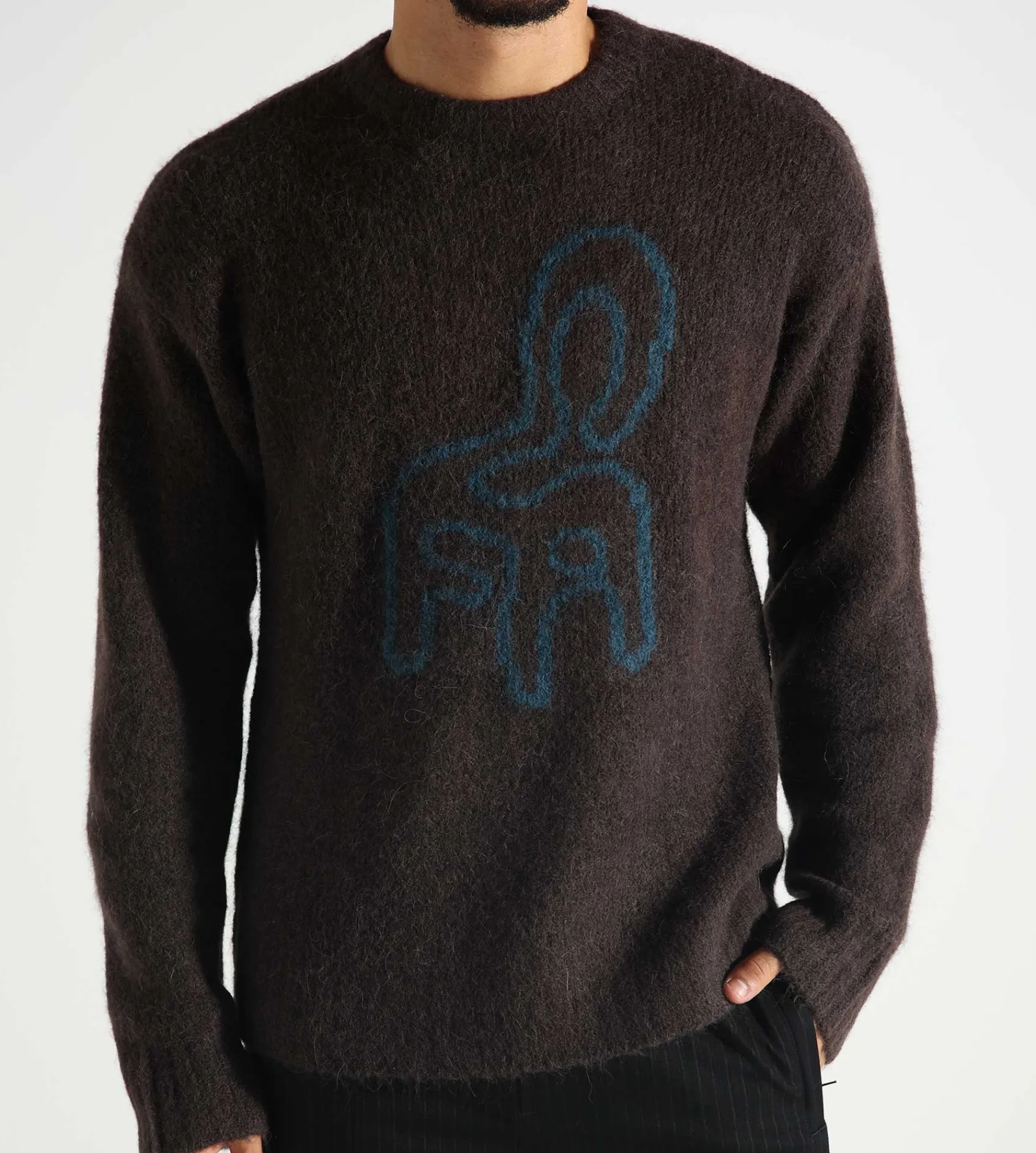 OLAF Chair Logo Crewneck Knit Brown