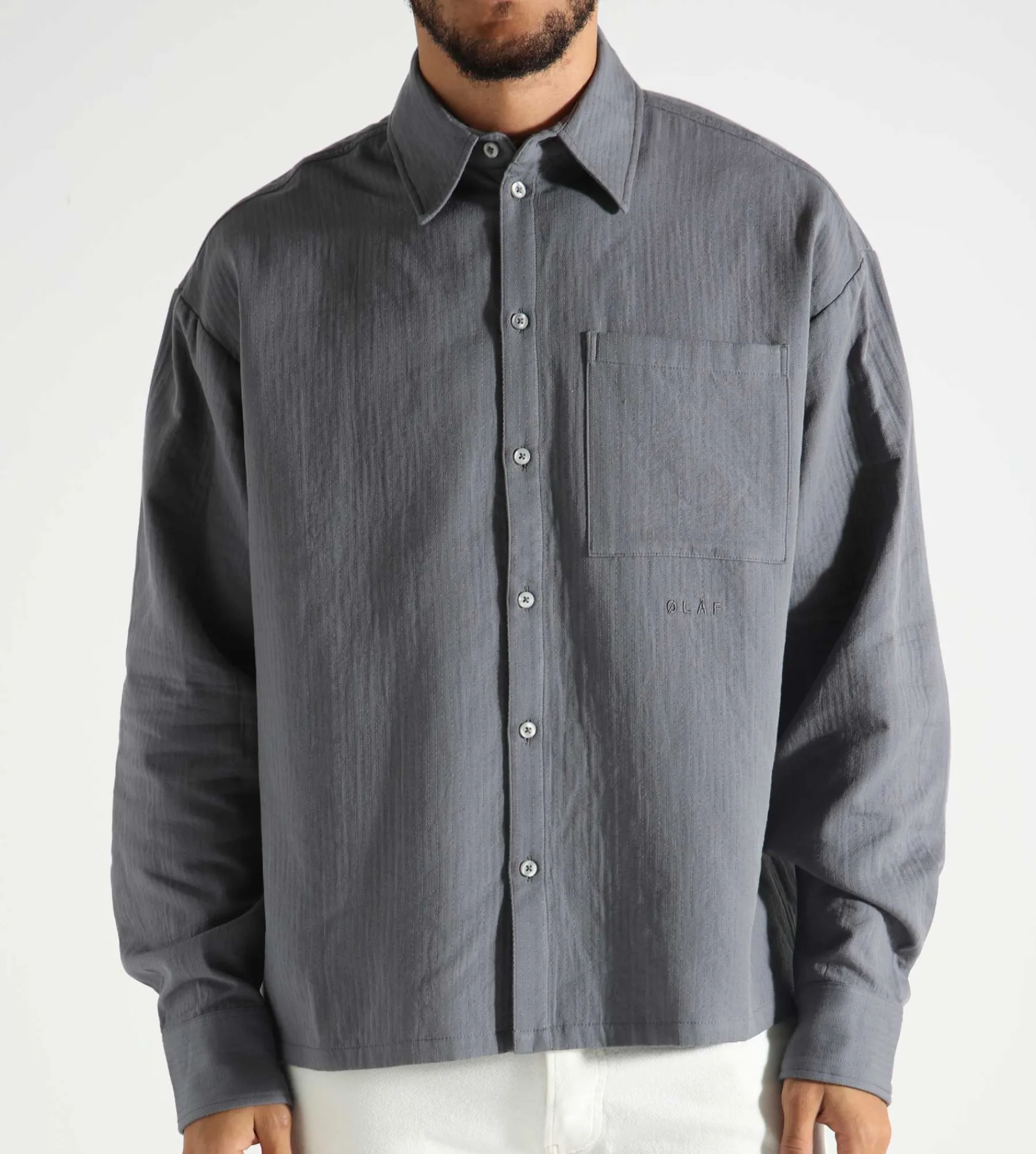 OLAF Double Faced Boxy Shirt Grey