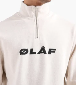 OLAF Italic Zip Mock Ecru Heather