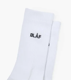 OLAF Mini Logo Socks White Black