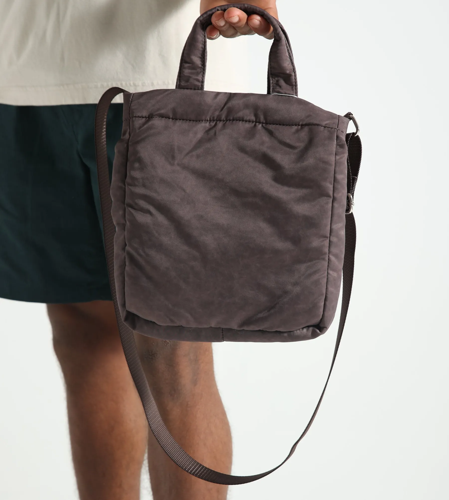 OLAF Nylon Mini Tote Army Brown