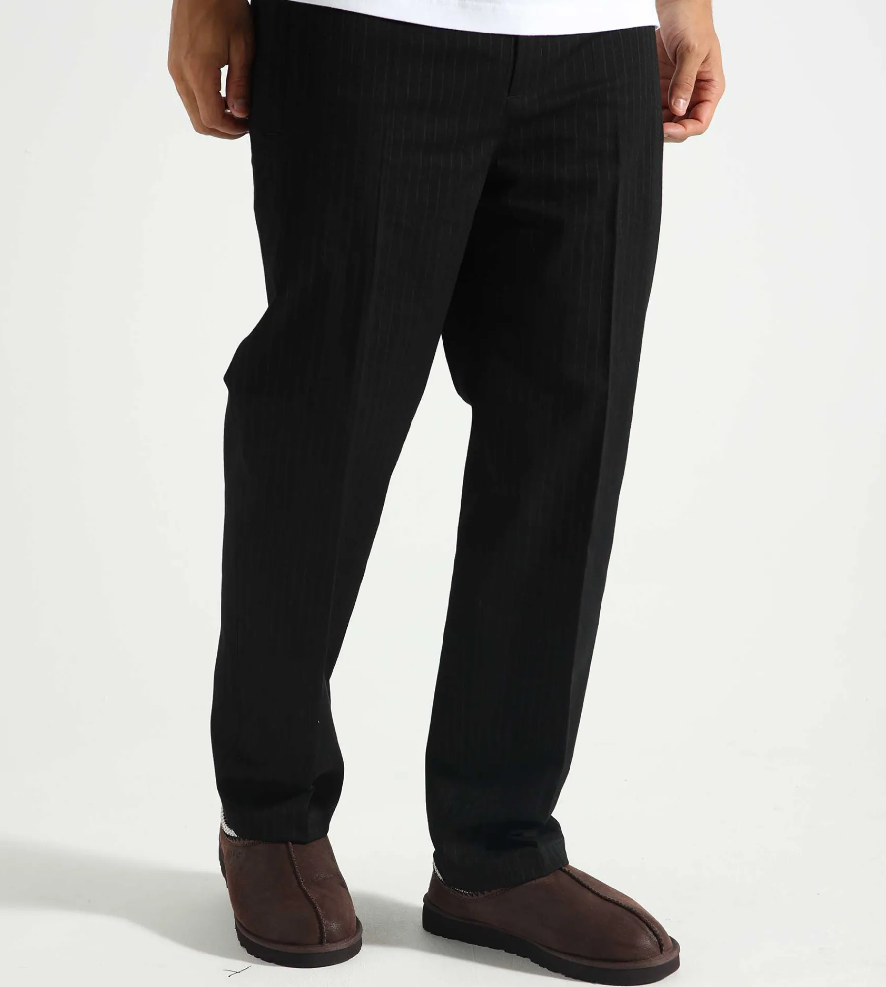 OLAF Pinstripe Slim Elasticated Trouser Black