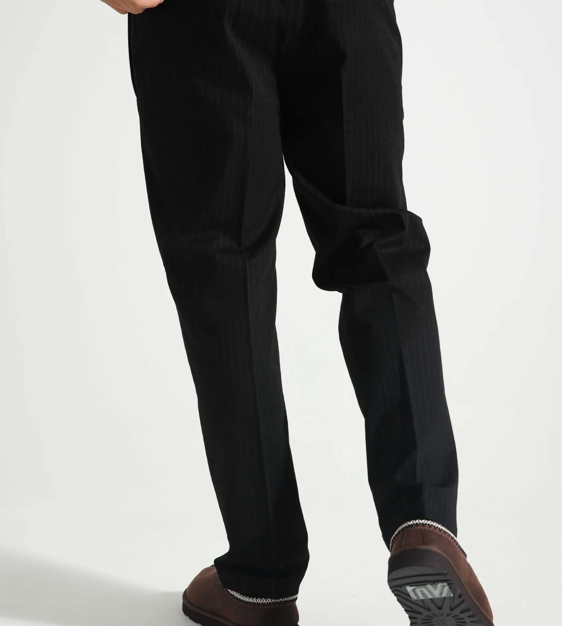OLAF Pinstripe Slim Elasticated Trouser Black