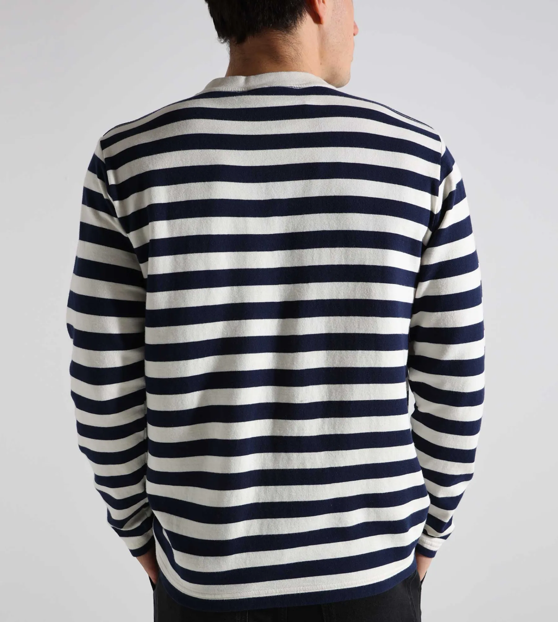 OLAF Stripe Sans Longsleeve Tee White Blue