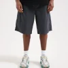 Palmes Cotton Ripstop Shorts Cotton Ripstop Charcoal