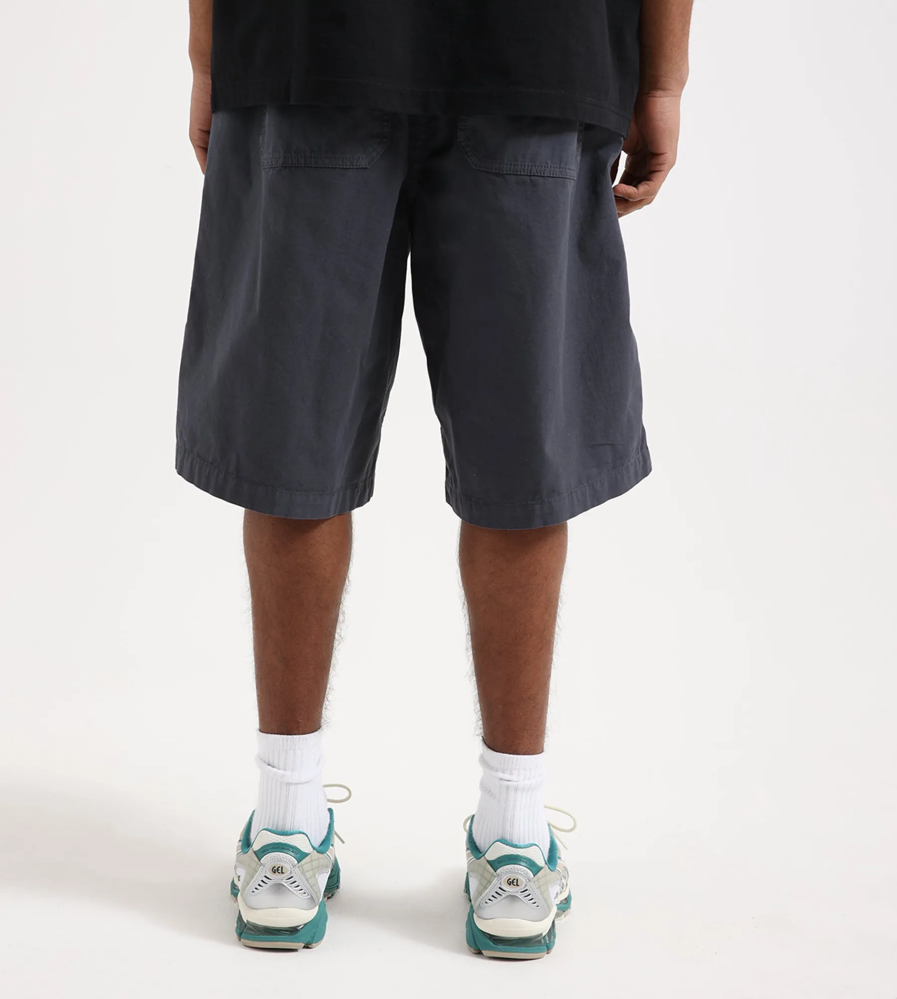 Palmes Cotton Ripstop Shorts Cotton Ripstop Charcoal