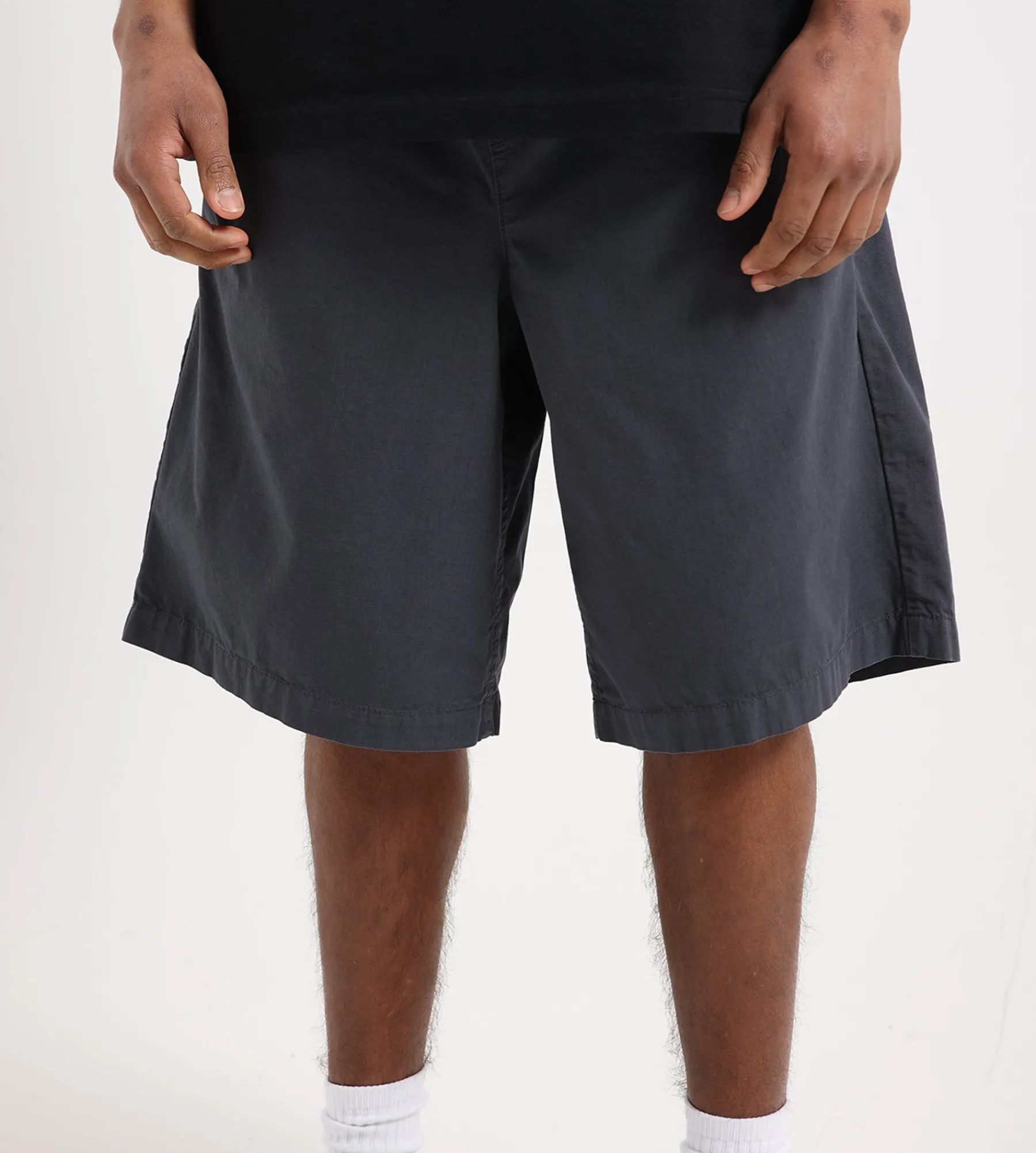 Palmes Cotton Ripstop Shorts Cotton Ripstop Charcoal