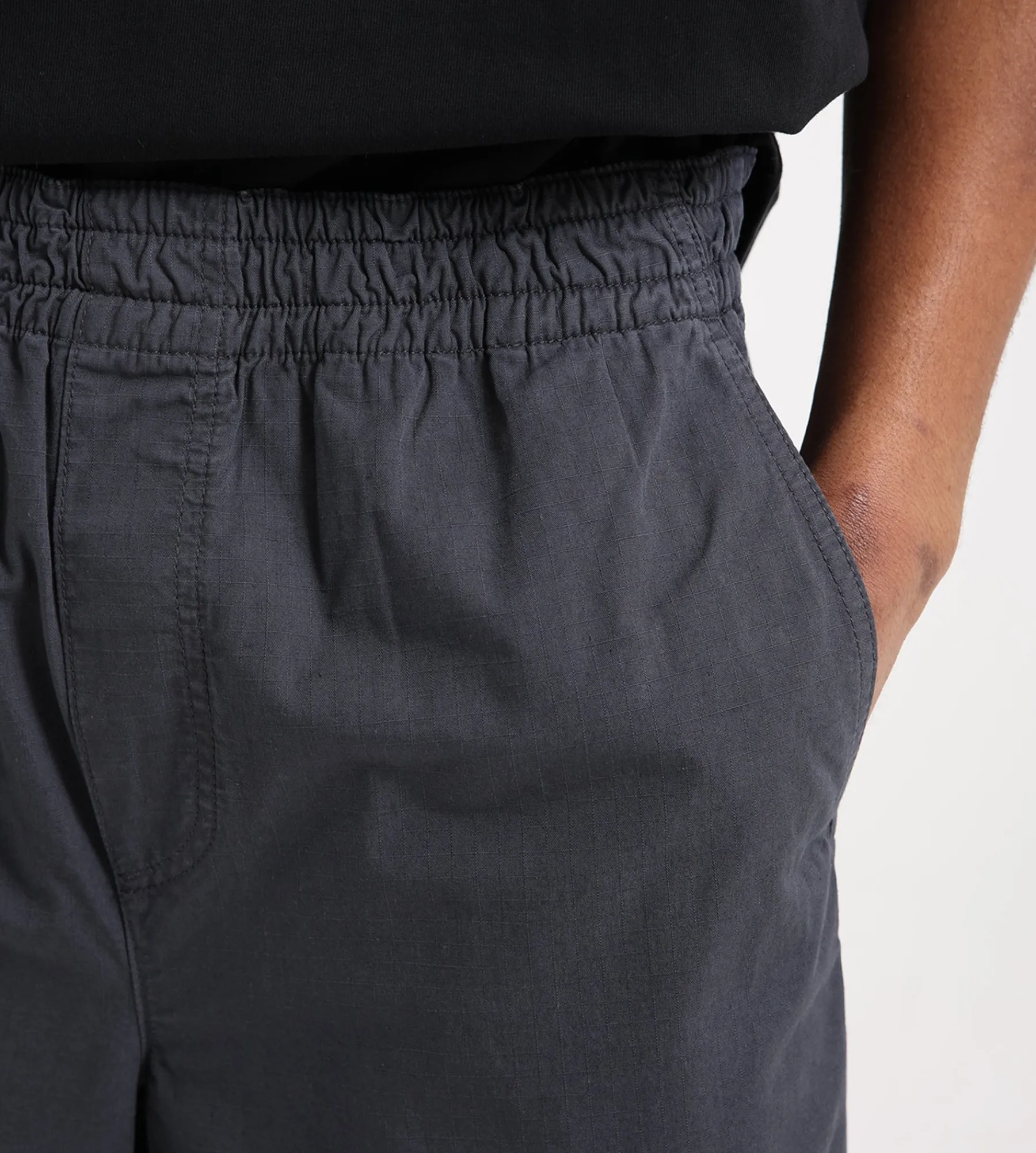 Palmes Cotton Ripstop Shorts Cotton Ripstop Charcoal