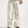 Palmes Herringbone Cargo Trousers Cotton Herringbone Off-White