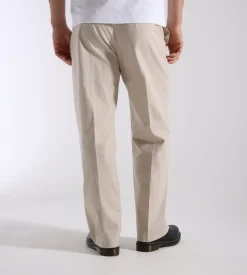 Palmes Pleated Linen Trousers Linen Cotton Mix Bone