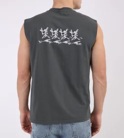 Palmes Rhythm Sleeveless T-Shirt 240GSM Jersey Charcoal