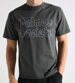 Palmes Society T-Shirt 240GSM Jersey Charcoal